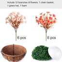 Artificial Fall Flowers Fake Hanging Plants Flowers Basket for Outdoors Autumn Decoration, Silk Morning Glory with Eucalyptus Look Real UV Resistant Faux Flowers for Outside Porch Patio Balcony, Mix (2 Multi Color(6 Orange, 6 Light Orange))