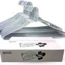 Wire Metal Clothes Hangers 200 Pack Bulk for Standard Size Shirts, Pants, Skirts, Space Saving, Non Slip,18 Inch 14.5 Gauge Ultra Thin Standard Dry Cleaner Coated Steel (200, White)