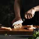 SENBON 440 Stainless Steel Super Sharp Pocket Folding Chef Knife Handle Camping Barbecue Outdoor Back Clip Portable (G10 bread knife)