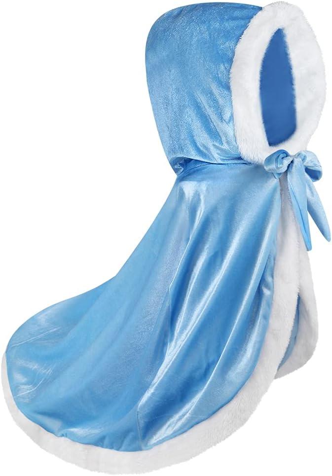 Qtdstz Girls Costume Cape Cloak Blue (2-3T)