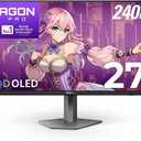 AOC Agon PRO 27" QD-OLED Gaming Monitor, QHD 2560x1440, 240Hz, 0.03ms GtG, HDR400 True Black, Adaptive Sync, Height Adjustable, DisplayPort, HDMI, USB, Built-in Speakers, AG276QZD2