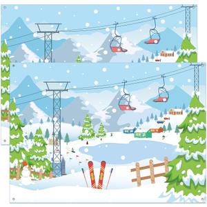 Tigeen 2 Pcs VBS 2026 Decorations 9 x 6 ft Snowball Mountain Backdrop Large Sized VBS 2026 Find Your Strength in God Backdrop Vacation Bible School Banner Crafts for Photo Props Party Decor