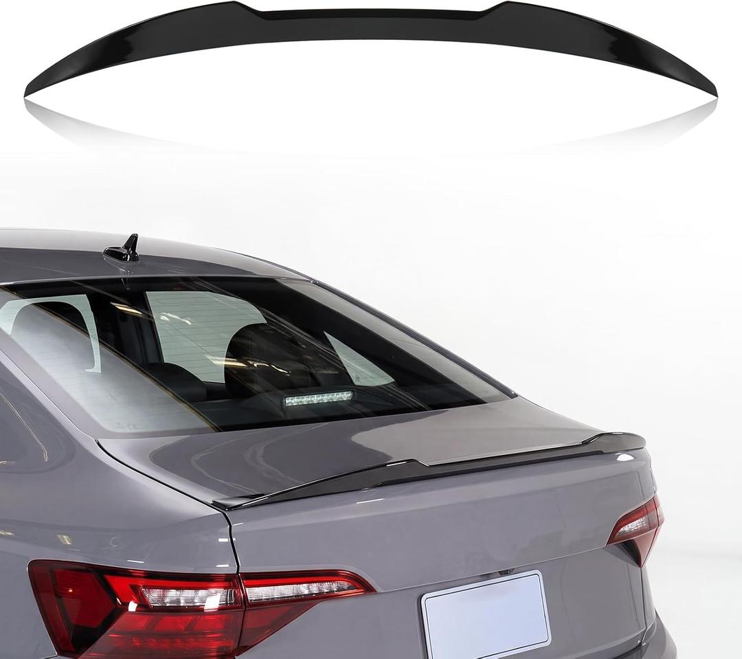 Rear Spoiler for Volkswagen VW Jetta 2019-2024 Glossy Black | Rear Trunk Spoiler Wing High Quailty Easy Installation Vehicle mold release Durable