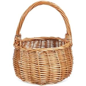 MAGICLULU Wedding Flower Basket Woven Basket with Handle 8.66 X 6.10 X 6.10 in Flower Girl for Petals Rustic Bridal for Ceremony Home Decor Garden Picnic Shop Storage