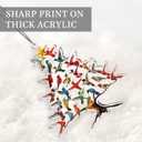 3 x Hummingbird Christmas Ornament, Colorful Acrylic Hummingbird Ornament, Stacked Hummingbirds Gifts for Women, Bird Lovers, Humming Bird Decor, Xmas Home Decorations, 4.4x3.7 in (1PC)