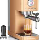 Maestri House 20 Bar ULKA Pump Espresso Machine, Compact Espresso Maker Built-in Flow Meter Steam Milk Frother, Stainless Steel Coffee Machine for Cappuccino, Latte, Rose Golden