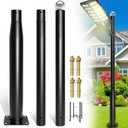 Street Light Pole 10Ft Tall-Outdoor Adjustable Metal Street Lamp Post, Outdoor Light Pole for Parking Lot, Patio, Street, Backyard, Exterior House