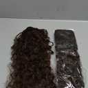 Clip in Hair Extensions, FLUFYMOOZ 4PC 100 Pure Protein Silk Hair Extensions Long Soft Natural Hairpiece 20 Inch Curly Hair Extension for Women (Reddish Brown)
