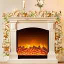 9ft 2Packs Thanksgiving Decorations for Home Thanksgiving Garland with White Pumpkins Maple Leaves Fall Garland for Outdoor Indoor Harvest Mantle Fireplace Table Centerpiece Fall Decor(18feet Total)