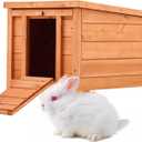 CO-Z Outdoor Cat House, Weatherproof Rabbit Hutch Hideout Indoor Bunny Cage, Wooden Outside Shelter for Feral Cats, Rabbits, Chicken, Small Animal, Ideal for Guinea Pigs Pigeons Ducks Tortoises, Wood (20"L16.5"W14.6"H, Brown)
