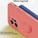 Compatible with Redmi Note 12 4G Case with Ring Kickstand Green, for Redmi Note 12 4G Phone Case Silicone Liquid with Soft Microfiber Lining Slim Shockproof Protective Cover (Camellia)