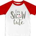 CQF Toddler Christmas Shirts for Kids Cute Snowman Raglan T-Shirts Boys Girls Patchwork Xmas Holiday Tee Red-White (White)