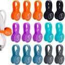 SUNFICON 18 Pack Magnetic Cable Clips Cable Organizers Earbuds Cords Winder Bookmark Clips Whiteboard Noticeboard Fridge Magnets USB Cable Manager Keeper Wrap Ties Straps (18 Pack 2.76x0.59x0.16in.)