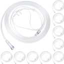10 Pack 7Ft Adult Oxygen Nasal Cannula, Soft Cannula Nasal Tubing for Adult, Oxygen Tubing with Soft Curved Nose Piece, High Flow Lightweight (Transparent)