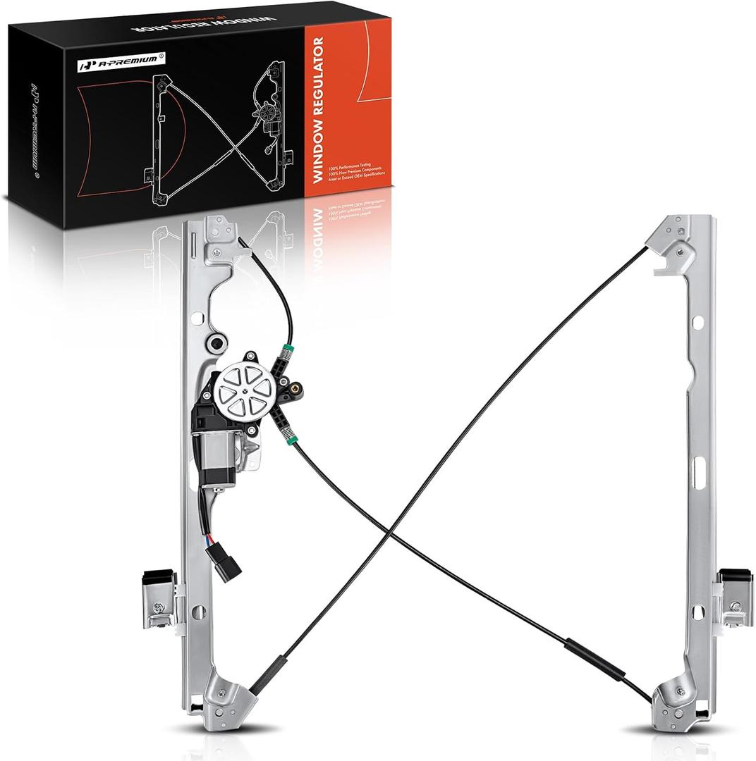 A-Premium Power Window Regulator with Motor(2 Pins) Front Passenger Side Compatible with Chevrolet Silverado 1500 2500 HD 2007-2013 Tahoe GMC Yukon Sierra