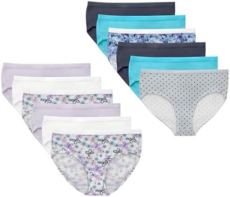 Hanes Brief Underwear, Stretch Cotton Panties for Girls, Assorted, 12-Pack 7Y