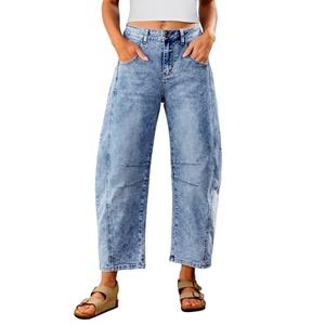 Utyful Tapered Leg Jeans for Women Womens Jeans Womens Jeans Women's Blue Jeans Cute Clothes Cropped Pants for Women Reef Blue Size Large US, L