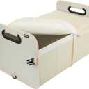 Car Trunk Organizer With Soft Cover and Storage Bin Essentials Collapsible Organization Accessories for SUV/Sedan Beige