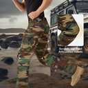 FREE SOLDIER Men's Tactical Pants Water Resistant Ripstop Cargo Work Lightweight EDC Hiking Pants with Multi Pockets(Camo 42W30L)