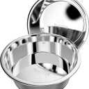 Mighty Paw Stainless Steel Dog Bowls - Steel Bowl Set - Pack of 2 - Non-Slip Rubber Bottom - No Spill Design - Safe Dog Food - Dishwasher Safe - Suitable for Small to Large Pets - Medium - 7 Inches