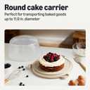 Amazon Basics Cake Carrier with Handle and Locking Lid, Round, Fits 11.8 in. Cake, BPA-Free, Refrigerator and Dishwasher-Safe Cake Box, 13.8 x 13.8 x 8.0 in.