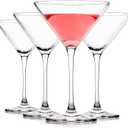Crystal Martini Glasses Set of 4, 9 Ounce V-Shape Straight-stemmed Classic Clear Cocktail Glasses Set, Wine Gift for Engagement Party,Work Gatherings, Housewarming