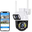 PTZ 2.4G/5G WiFi Outdoor security wireless 2X3MP Dual Lens Linkage Human Detect Pan tilt Digital zoom Auto Tracking Home Surveillance Camera 2-way audio color night vision ICsee &3M cable to yr outlet