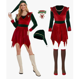 Christmas Costume For Women,4 Pcs Cute Jovi the Dress Womens adult Holiday Xmas Fancy Outfit for Party