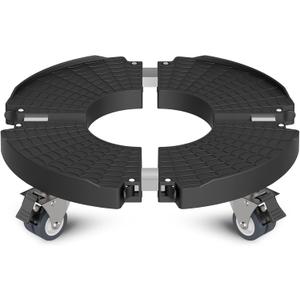 Goovilla Heavy Duty Plant Stand with Wheels, 1Pack Adjustable 15-22 Plant Caddy with Lockable Caster Wheels 440LBS, Rolling Stand/Dolly/Roller for Indoor Outdoor Large Planter, Flower Pot,Black