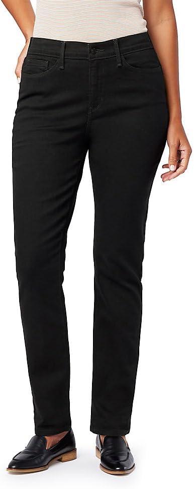 Levi Strauss Signature Gold Women's Classic Taper Jean Mid-Rise Stretch Denim (Black) 12| W31