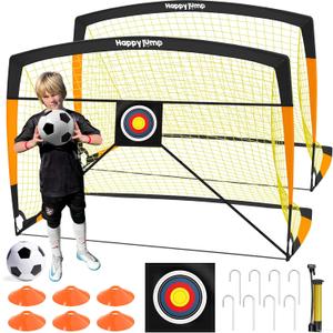 Happy Jump Soccer Goal 7'x5', 6.6x3.3', 5'x3.6', 4'x3', 3'x2.2' Soccer Net for Kids Backyard