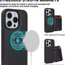 for iPhone 15 pro Wallet Case magsafe Compatible with Card Holder for Women Men 2 in 1 Detachable Magnetic Shockproof Phone case Stand Leather Credit Card Slots-Black