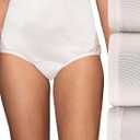 Vanity Fair Women's High Waisted Underwear, Full Coverage Ladies Panties, Perfectly Yours Briefs (White, L)