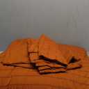 Zzlpp Full Comforter Set 7 pieces, Burnt Orange Seersucker Bed in a Bag with Sheets, Lightweight Bedding Sets with 1 Comforter, 2 Pillow Shams, 2 Pillowcases, 1 Flat Sheet, 1 Fitted Sheet