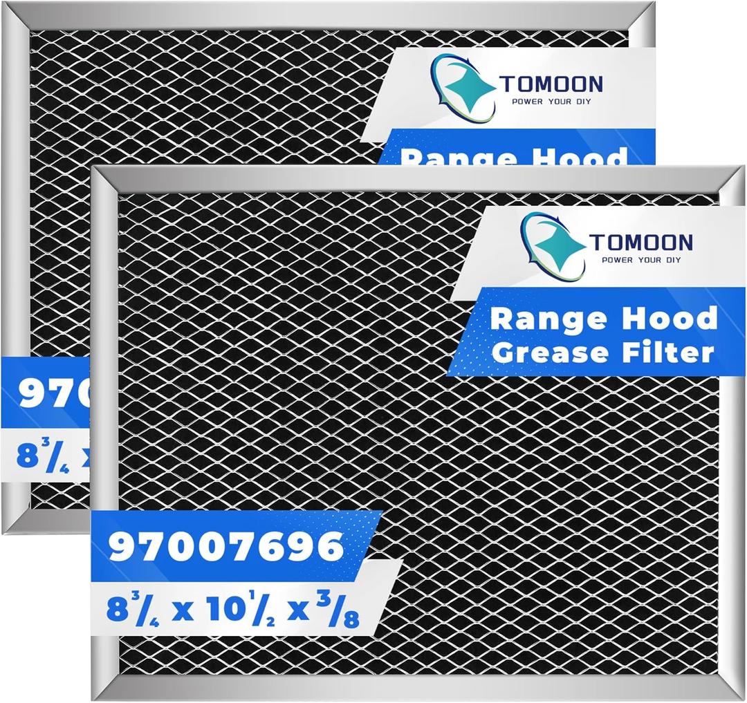 Range Hood Filter 97007696 41F 10.5 x 8.75 Replacement for Bro.an Range Hoods - Aluminum Mesh Charcoal Combo - Replace 97007996, WB2X10700, 50187, 97005687|2 Pack by TOMOON