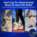 1/2" Heel Cups for Plantar Fasciitis & Severs Disease - High-Density Memory Foam & Orthopedic Gel Core - Washable Non-Slip Shock Absorbing Inserts for Cleats & Boots (Medium, 1 Pair)