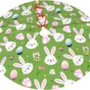 Easter Rabbits Christmas Tree Skirt 48 Inches, Xmas Tree Skirt Party Indoor Decoration Ornaments Hat
