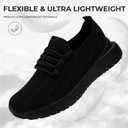 VXGGVX Womens Shoes Running Tennis Gym Shoes Daily Walking Workout Sneakers Ultra Lightweight for Work Travel Foot Wear Black 8