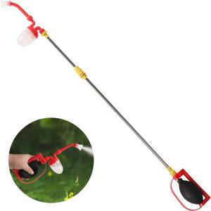 Multi-Purpose Diatomaceous Earth Powder Applicator, Bulb Duster with Powder Spray Bottle, Long Stainless Rod,Wind Resistant Exit Design, Length Adjustable from 12"to 41",for Indoor and Outdoor