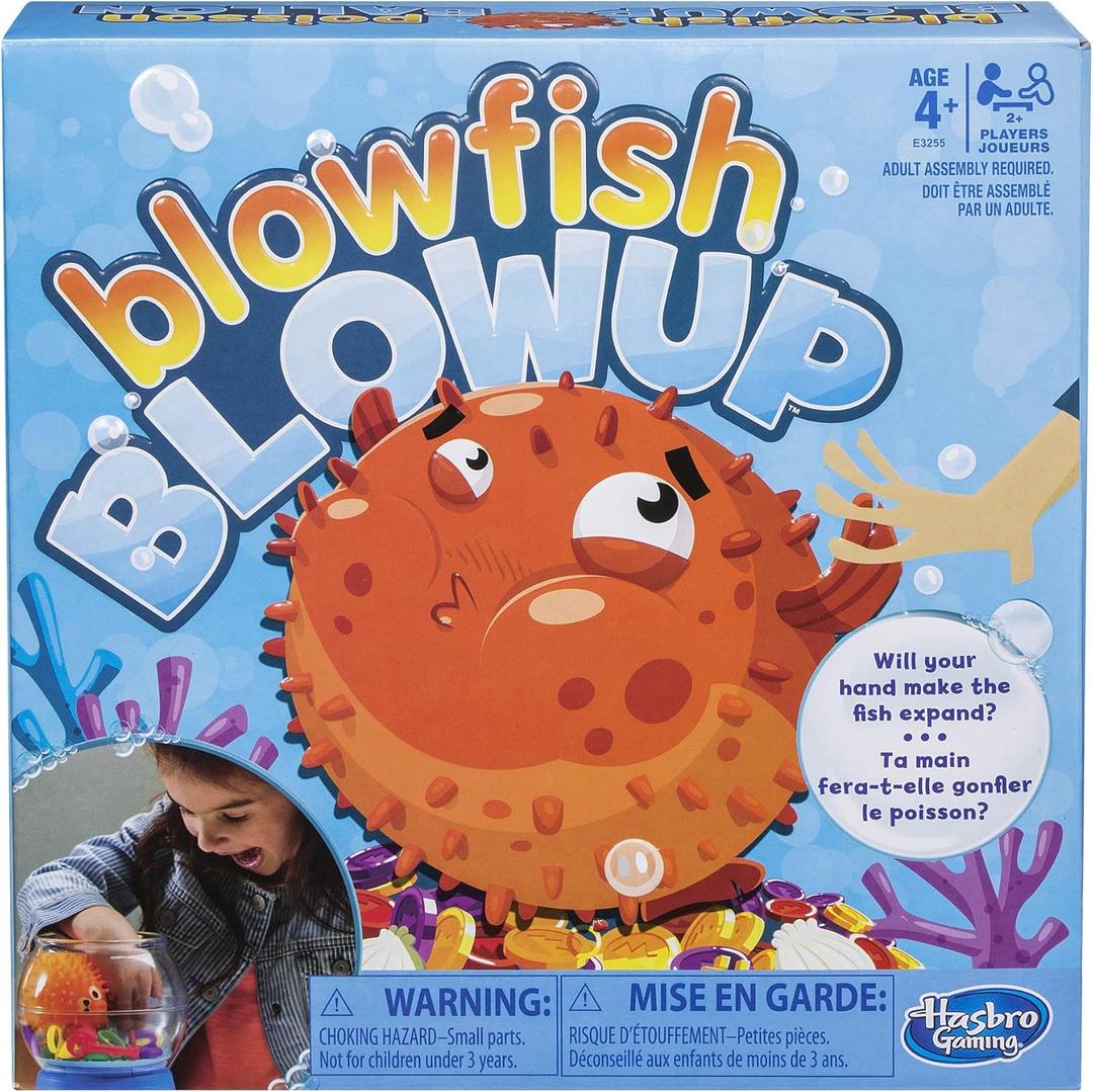 Hasbro Gaming Blowfish Blowup Game for Kids Ages 4 and Up