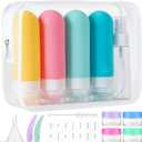 16pack Travel Bottles for Toiletries, TSA Approved LeakProof Squeezable Silicone Toiletry Containers for Shampoo, Conditioner, 3oz Portable Refillable Traveling Size Liquid Containers (16Pcs/Colorful)