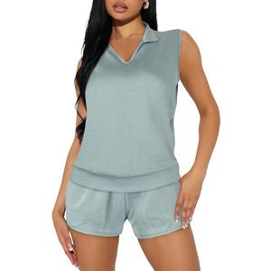 CUTUBLY Women's 2 Piece Sets Casual Loose Rompers Short Pants Lounge Sets Summer Jumpsuits Tracksuit, M