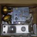 Mortise Lock Set for Interior Door, Vintage Antique Brass Door Knobs with Lock and Skeleton Key, Replacing Old Style Doors