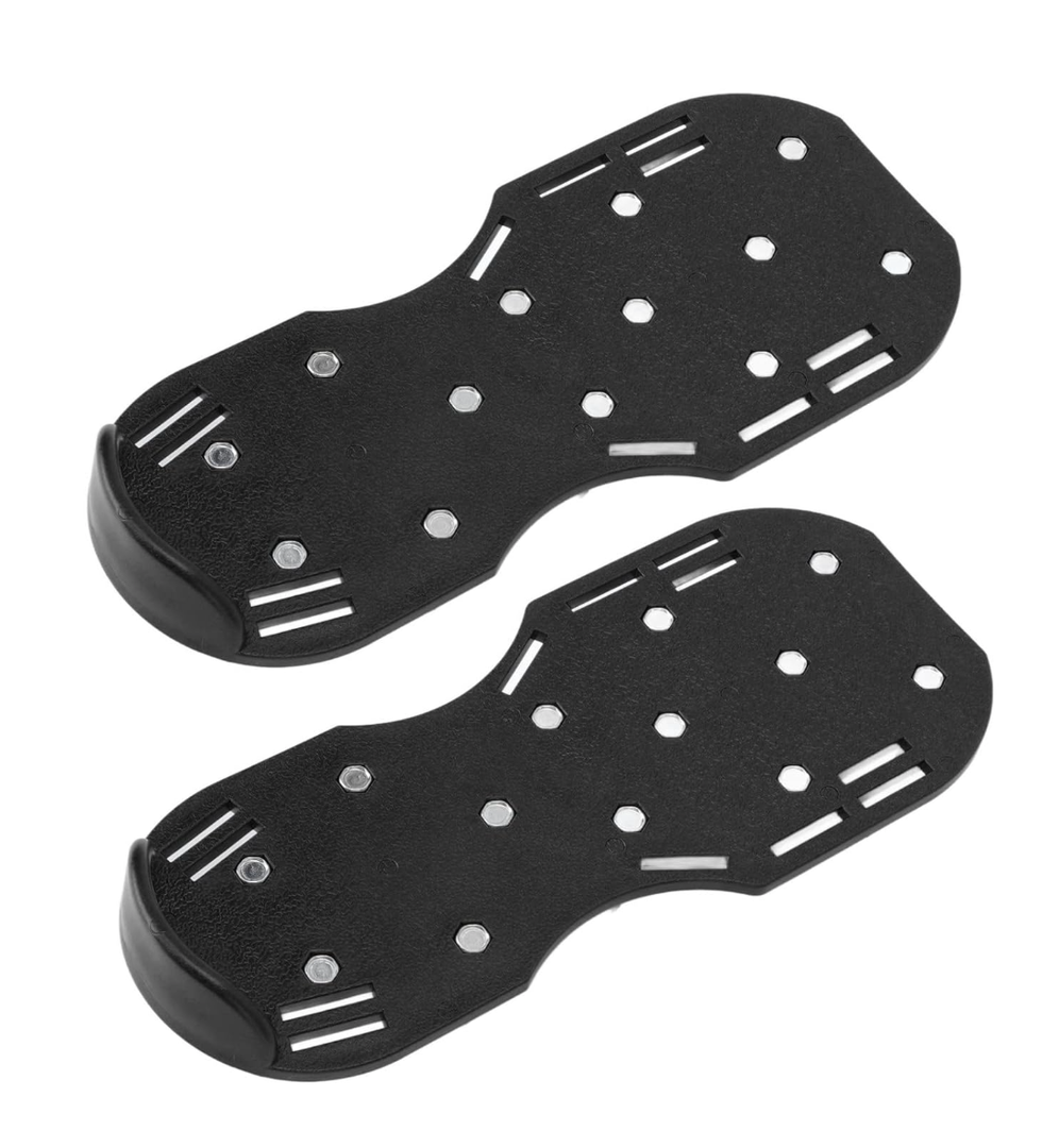 Azusumi Manual Lawn Scarifier Shoes, Walking Lawn Aerator Grass Spike Shoes with Metal Buckle Strap for Gardening (Black)