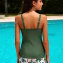 RAISEVERN Girls Swimsuit 2 Piece Bathing Suits for Teens Cute Summer Tankini Short for Size 7-16 (15-16 Years, 00-green)