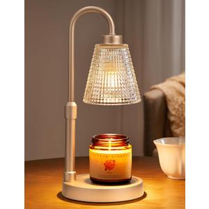 Innqoo Champagne Gold Candle Warmer Lamp with Timer, Dimmable Candle Warmer for Home Decor, Height Adjustable Candle Lamp for Jar Candles, Birthday Gifts for Women Mom, House Warming Gifts New Home