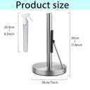 2 in 1 Stainless Steel Paper Towel Holder with Refillable Spray Bottle, Freestanding Tissue Rack with Suction Base & Weighted Arm, Kitchen, Dining – Compact & Stable Design
Brand: LOOKZOZO