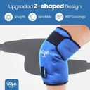 Hilph Knee Ice Pack for Replacement Surgery - Bendable & Adjustable Hot Cold Therapy Gel Ice Pack Wrap Around Entire Knee for Injuries, Swelling, Meniscus Tear, ACL, Easy to Wear, Blue