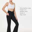 baleaf Girls' Flare Leggings Cross High Waisted Bootcut Yoga Dance Pants Kids Bell Bottoms Leggings with Pockets (Black, S)