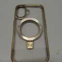 Niunisi for iPhone 16 Case 6.1Inch with Magnetic 360° Ring Stand Compatible with MagSafe Frosted Matte Shockproof Protective Phone Cover 6.1" 2024, Pink